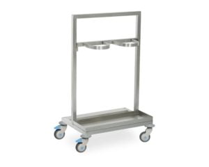 Medical Gas Cylinder Trolley (Double) - Stainless Steel