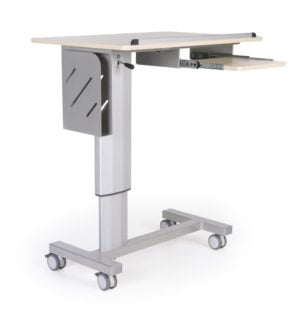 Lateral Overbed Table with Aluminum Legs - Bedside and Over Bed Table