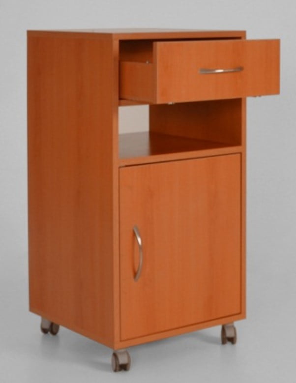Flat Laminate Bed Side Cabinet - Bedside and Over Bed Table